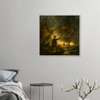 Framed print of the naval battle of the Bonhomme Richard, ready to hang.