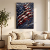 Old Glory canvas in a living room