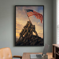 Raising the Flag on Iwo Jima framed print in a home office