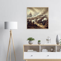 Framed print of the Siege of Yorktown, ready to hang.