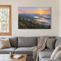 Smoky Mountain Morning canvas in a living room