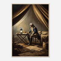 Framed print of Washington alone with the weight of command, ready to hang.
