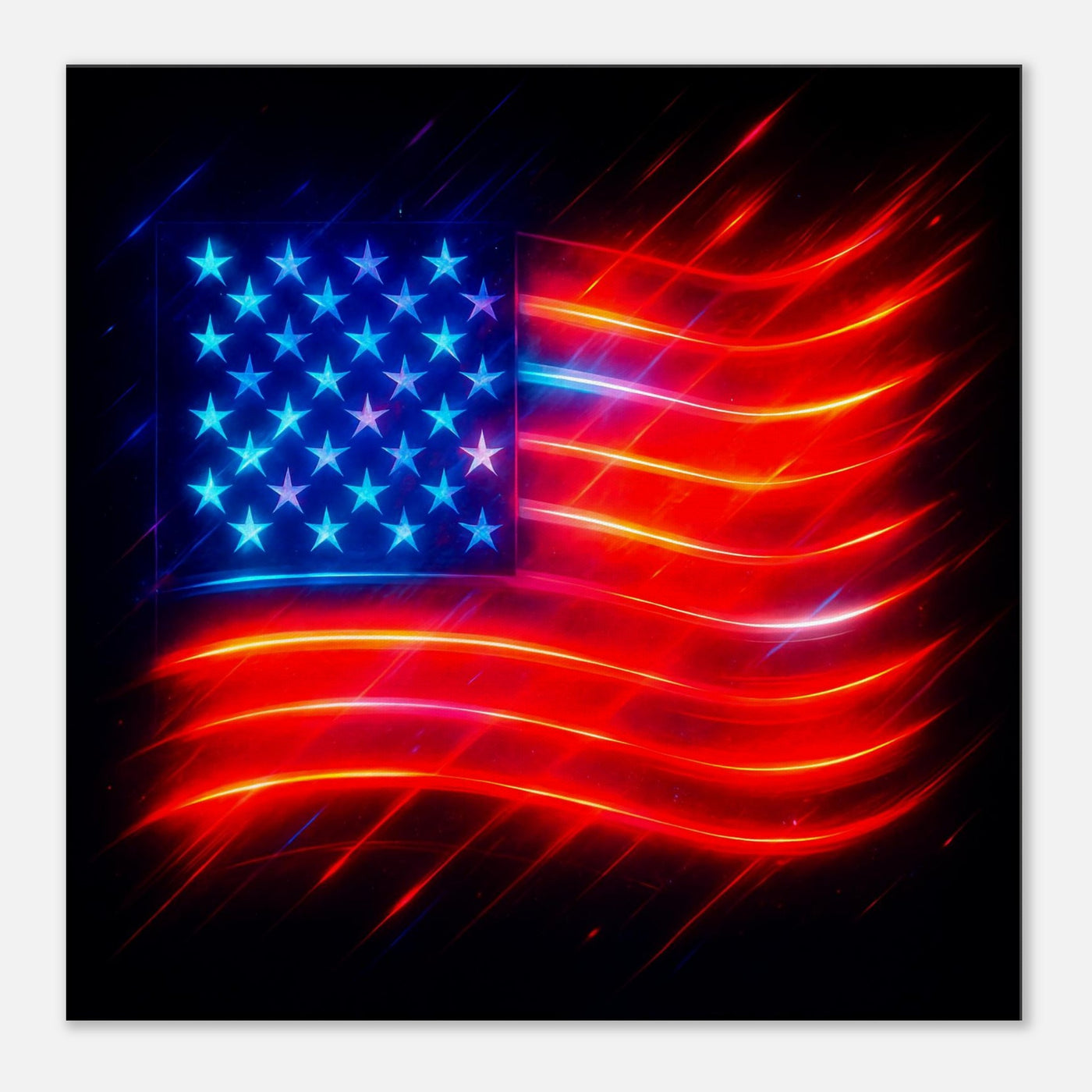 Stars & Striped Neon – Canvas Art Print | Canvas of America