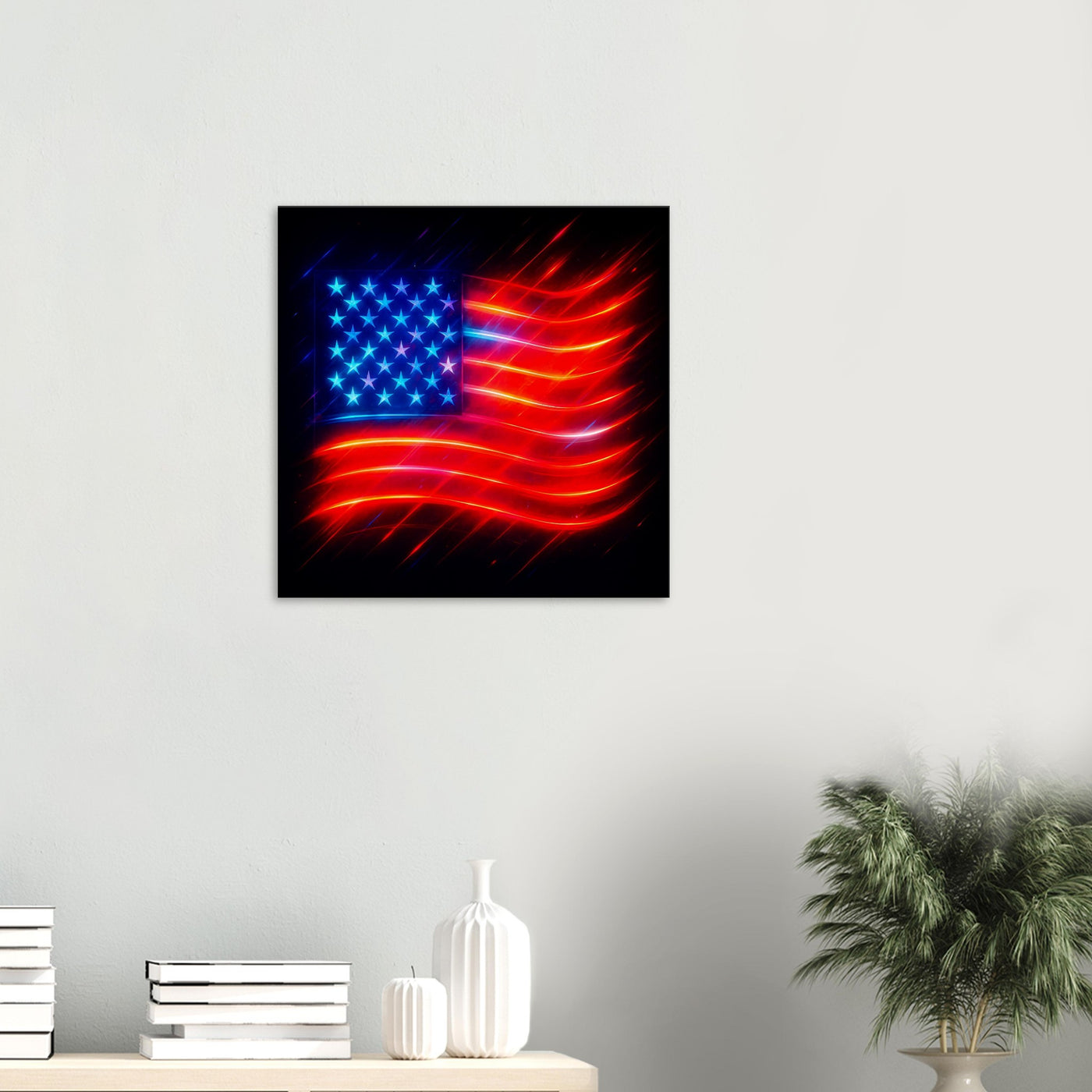 Stars & Striped Neon – Canvas Art Print | Canvas of America