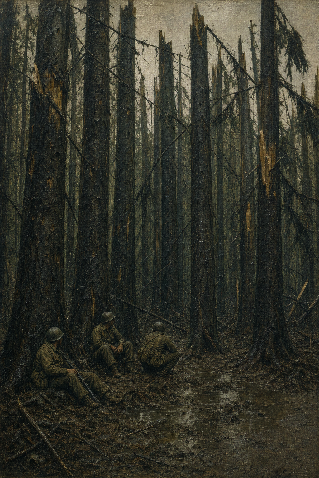 Among the Trunks, Hurtgen - detail of the artwork
