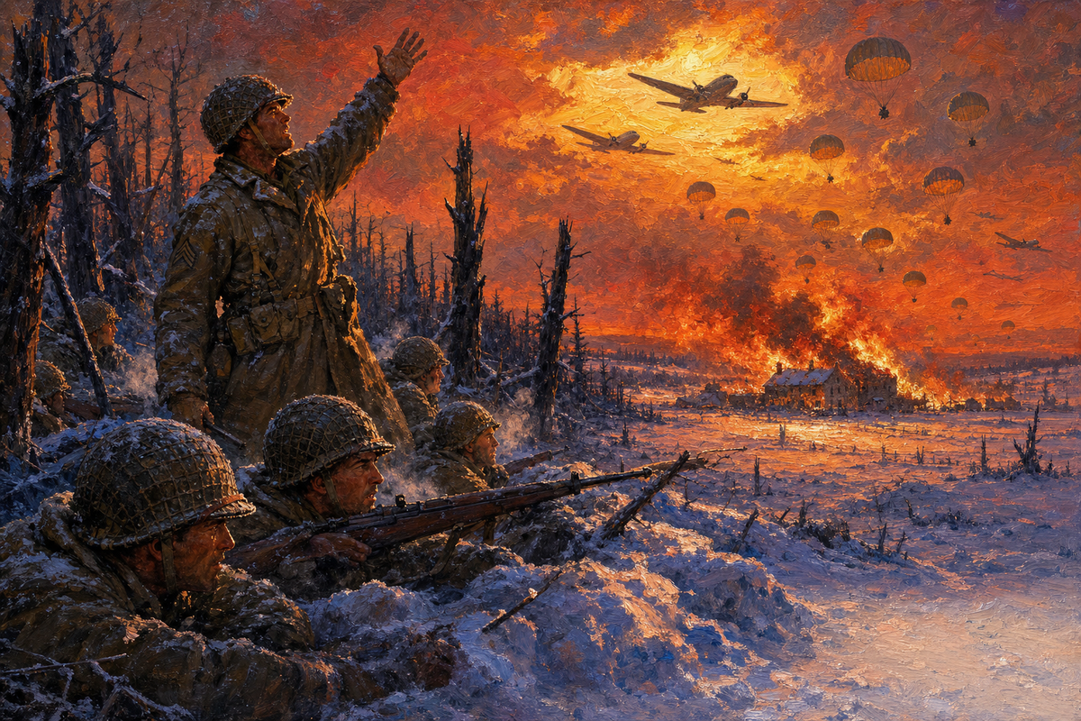 Christmas Eve at Bastogne - detail of the artwork