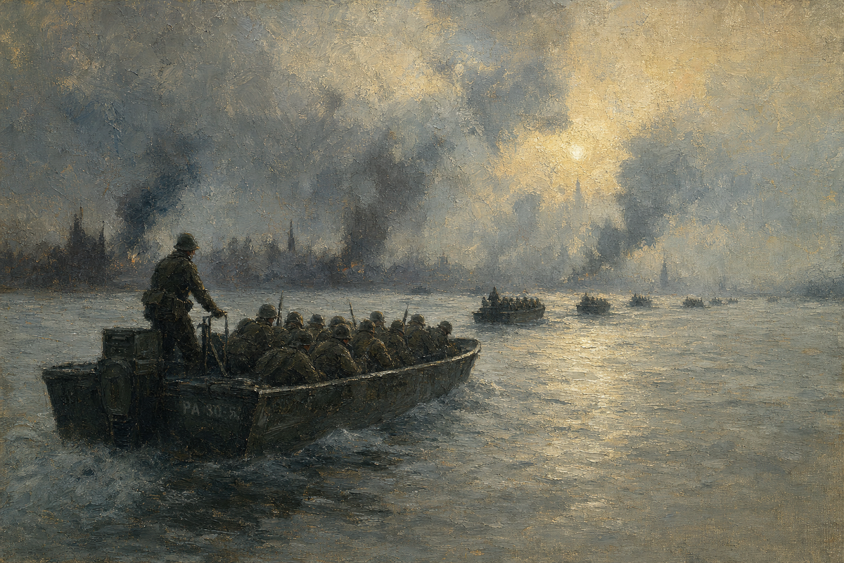 Crossing the Rhine - detail of the artwork