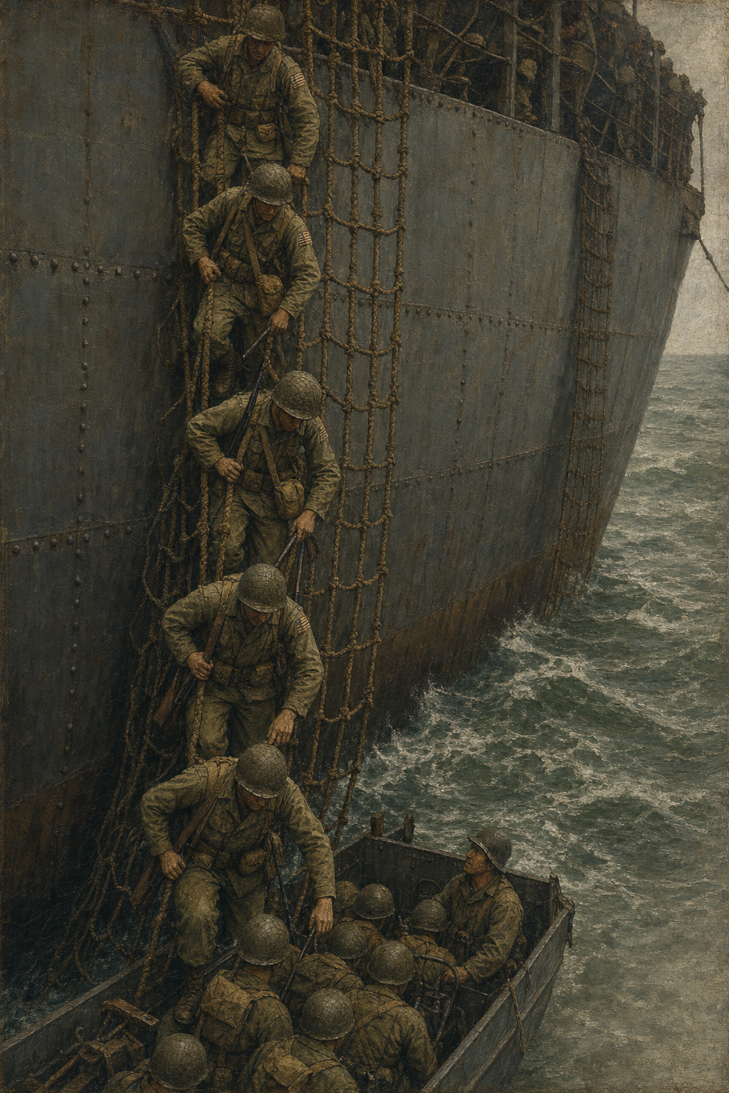 Down the Scramble Nets - detail of the artwork