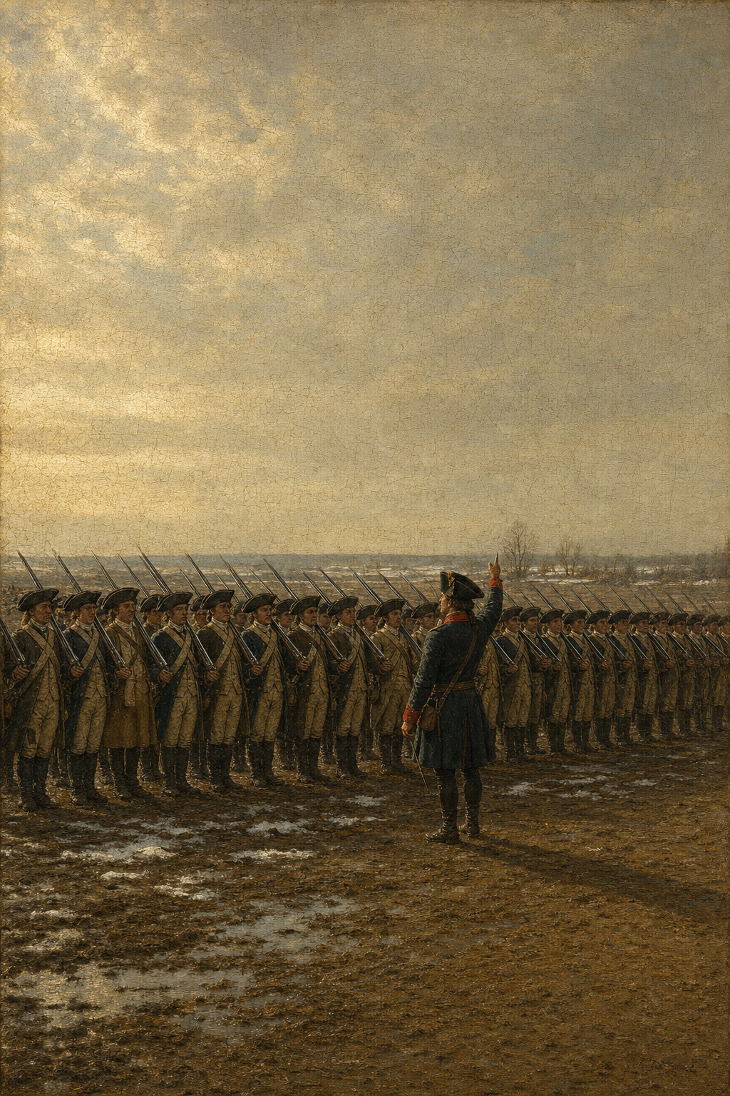 Drill at Valley Forge, 1778 - detail of the artwork