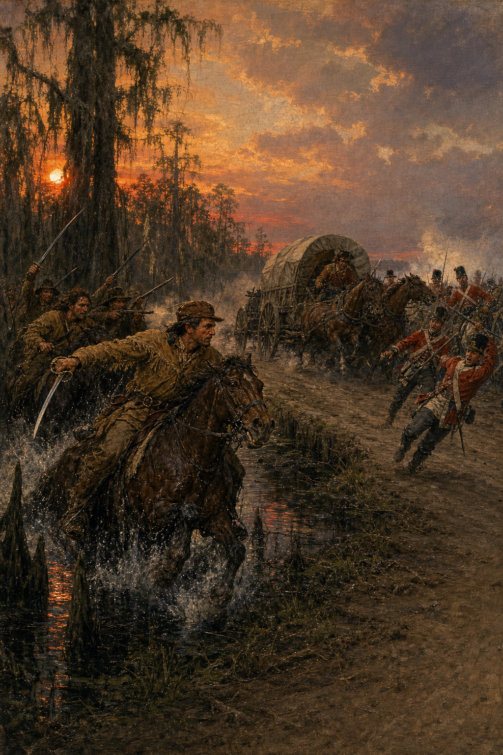 Marion's Ambush at the Causeway - detail of the artwork