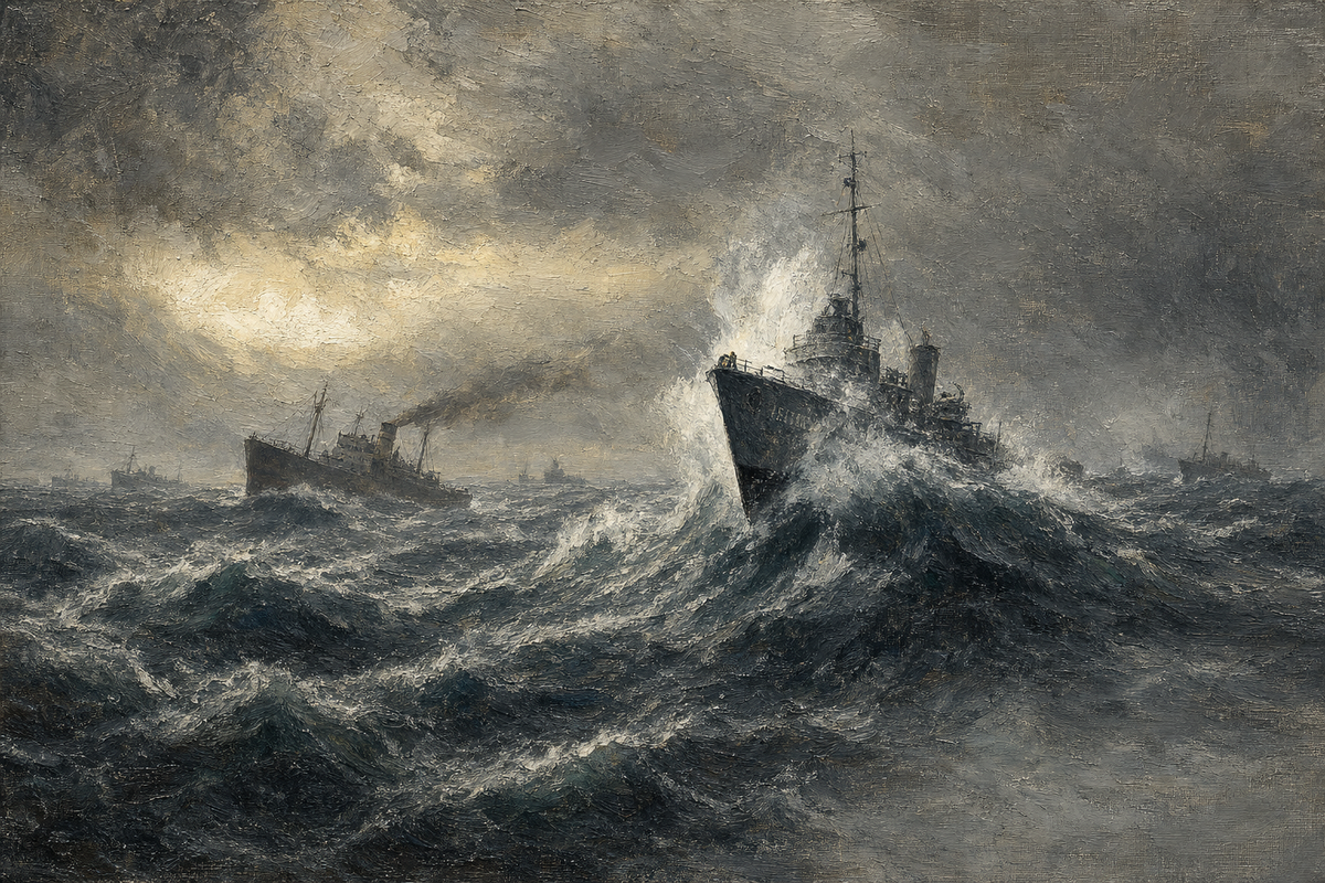 North Atlantic Convoy - detail of the artwork