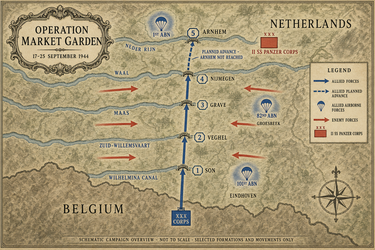 Operation Market Garden — Map - detail of the artwork