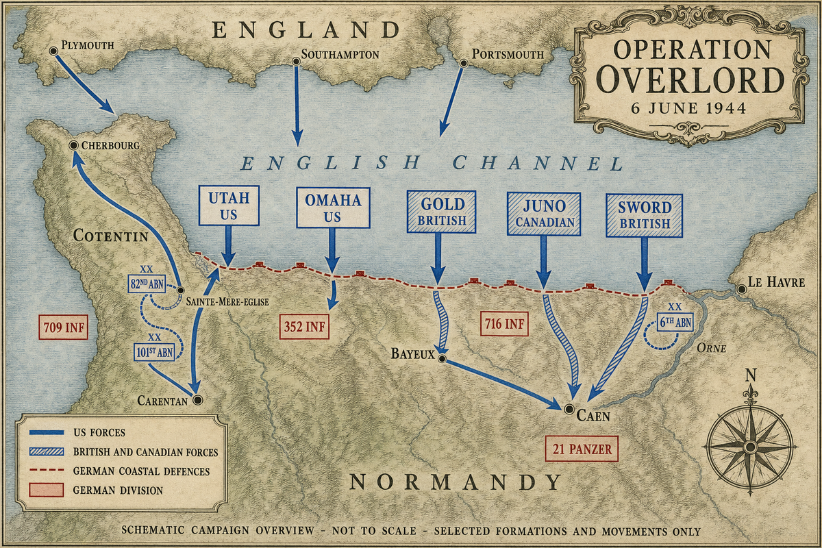 Operation Overlord — Map - detail of the artwork