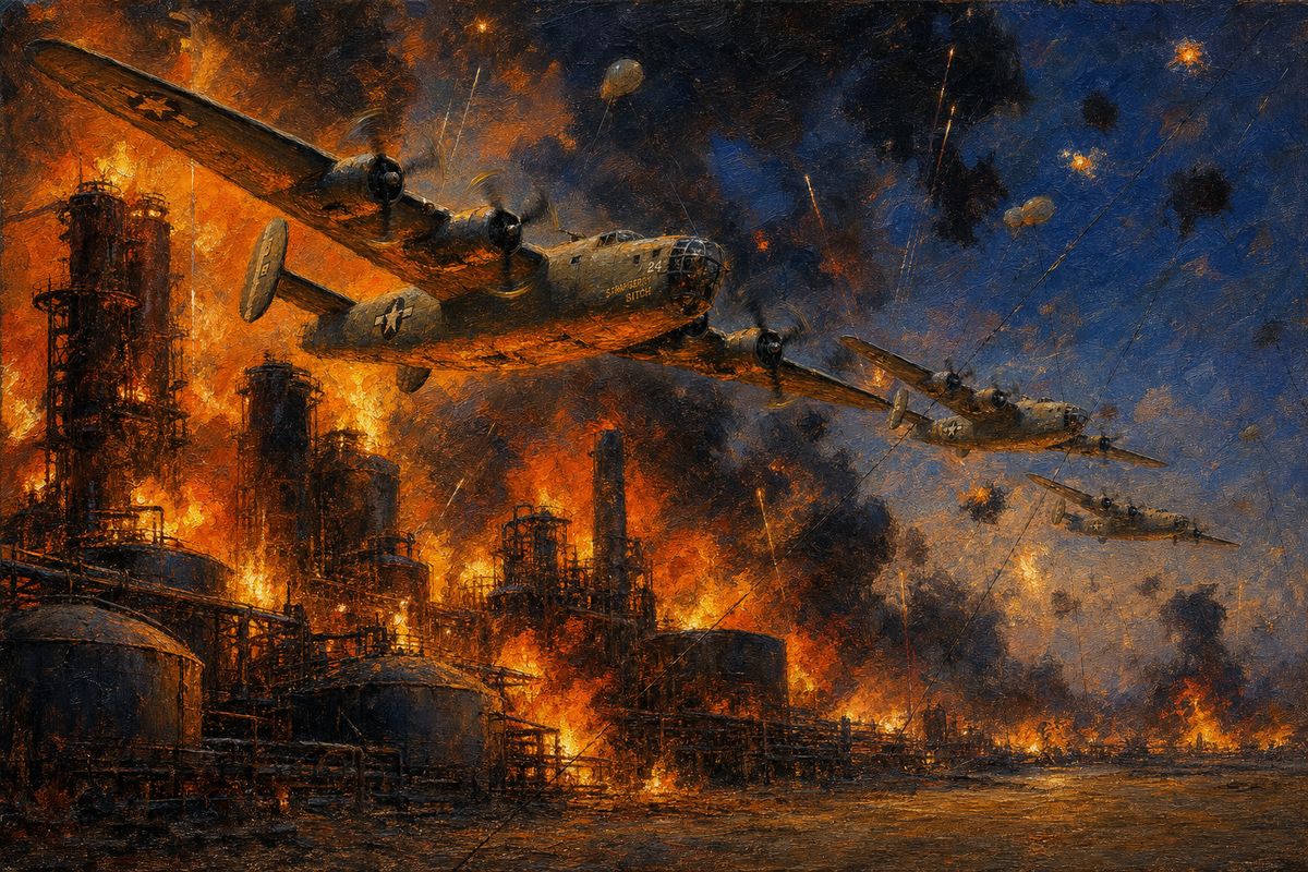 Ploesti, 1 August 1943 - detail of the artwork