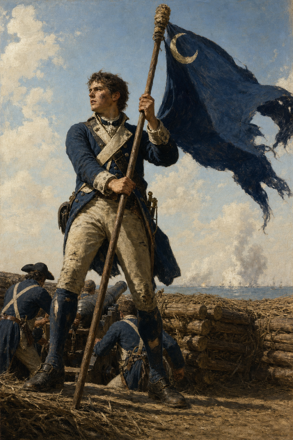 Sergeant Jasper at Fort Moultrie - detail of the artwork