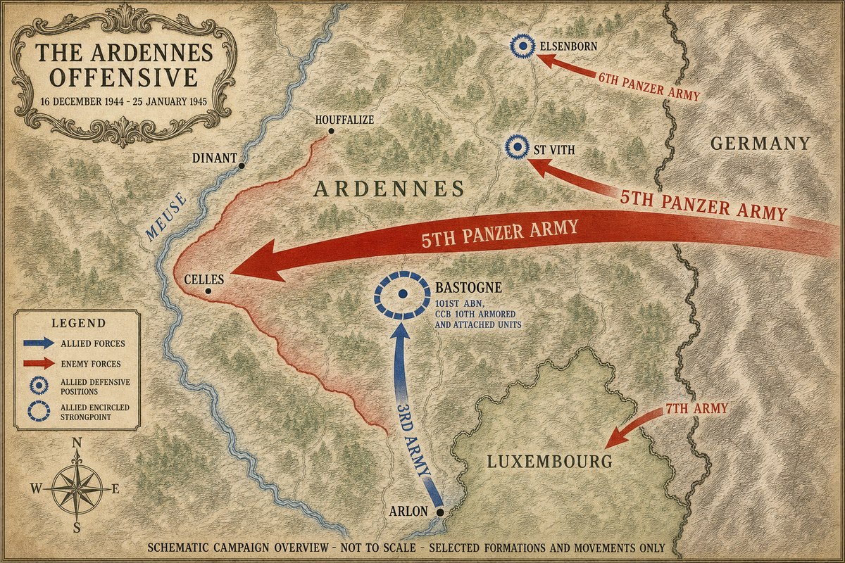 The Ardennes Offensive — Map - detail of the artwork