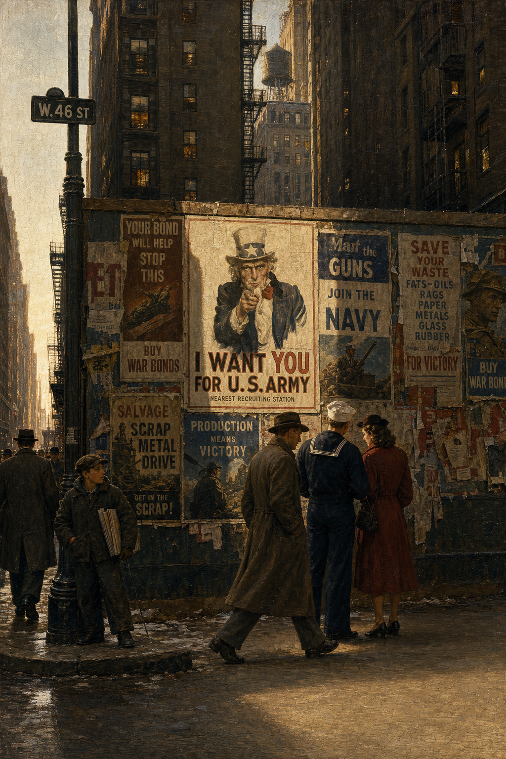 The Avenue, 1943 - detail of the artwork