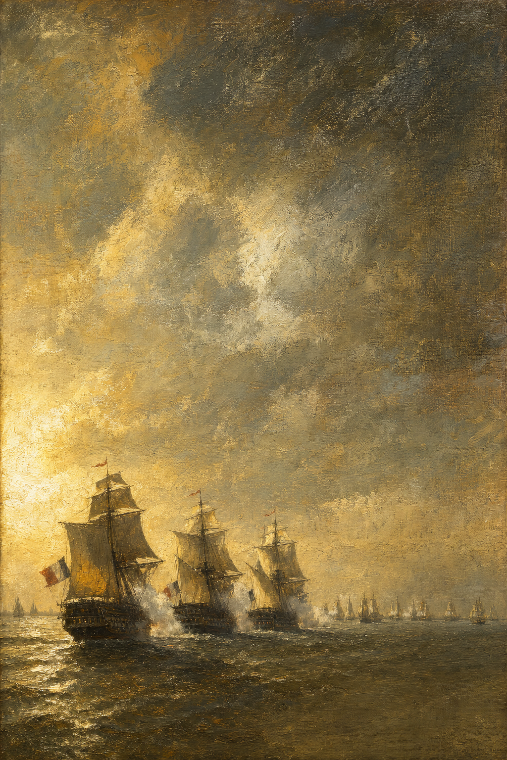The Battle of the Virginia Capes - detail of the artwork
