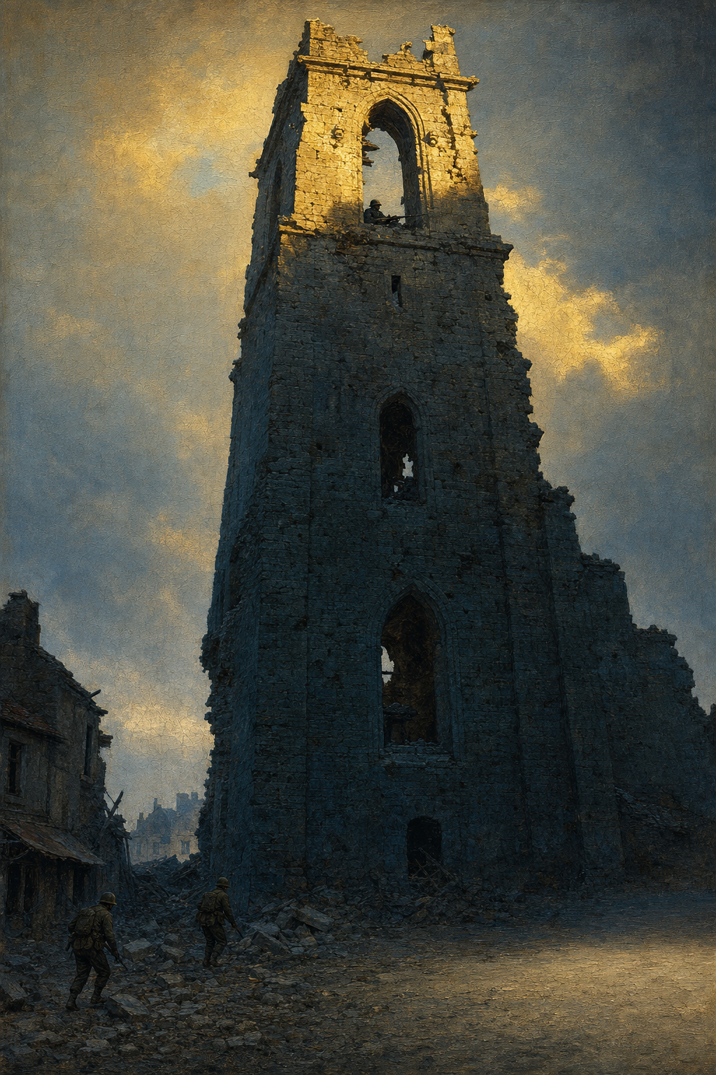 The Bell Tower, Normandy - detail of the artwork