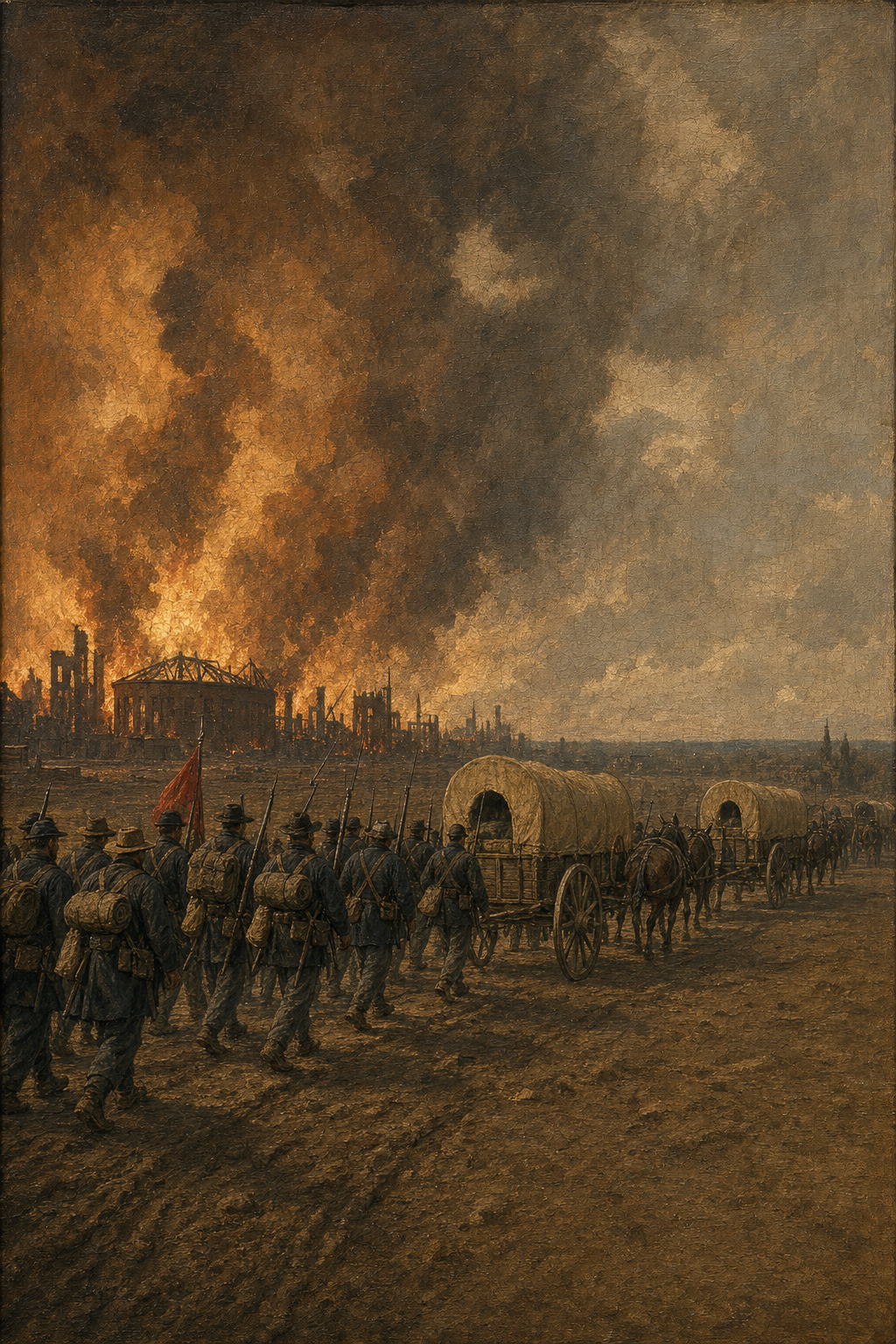 The Burning of Atlanta - detail of the artwork