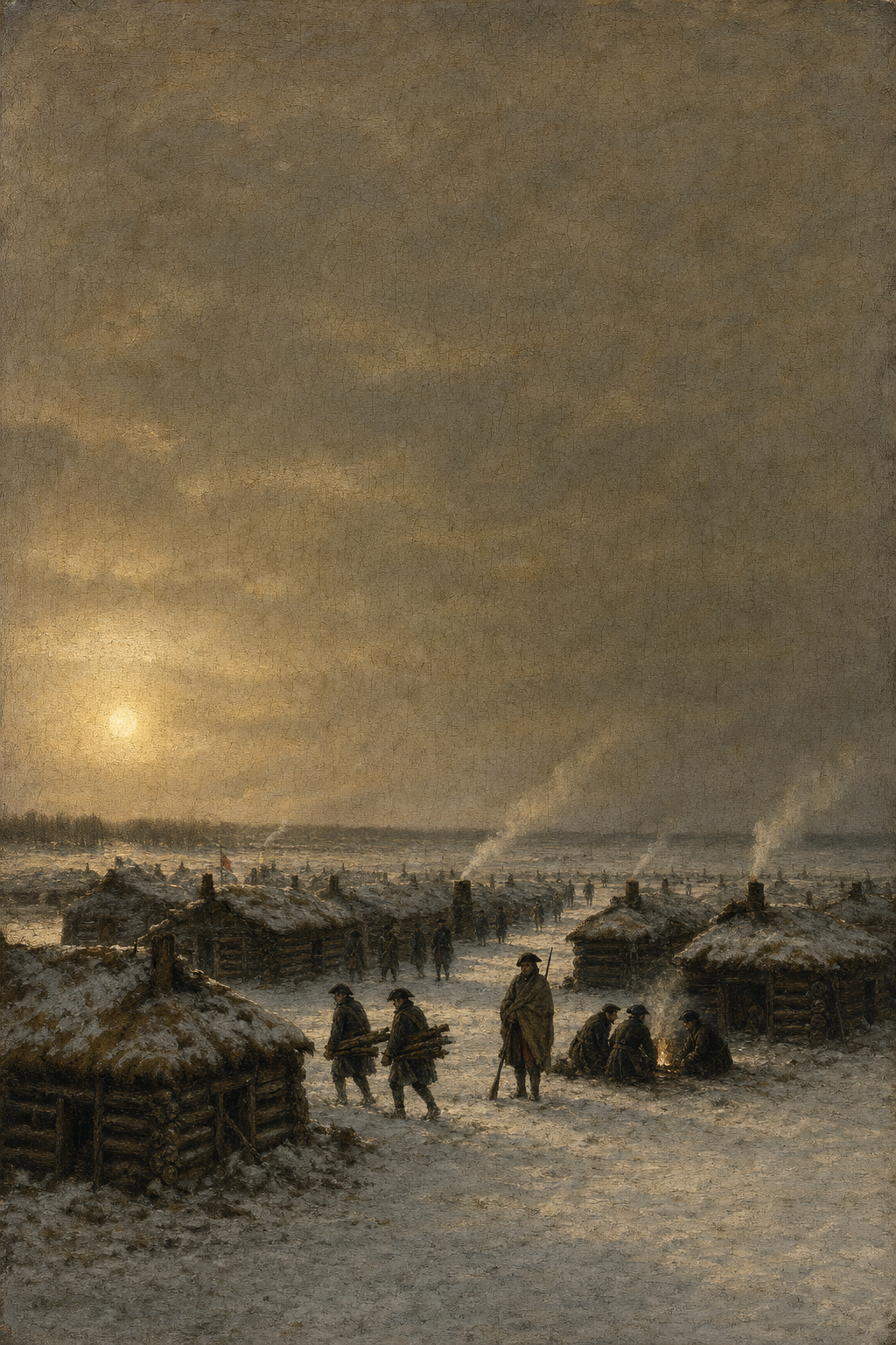 The Hut City at Valley Forge - detail of the artwork