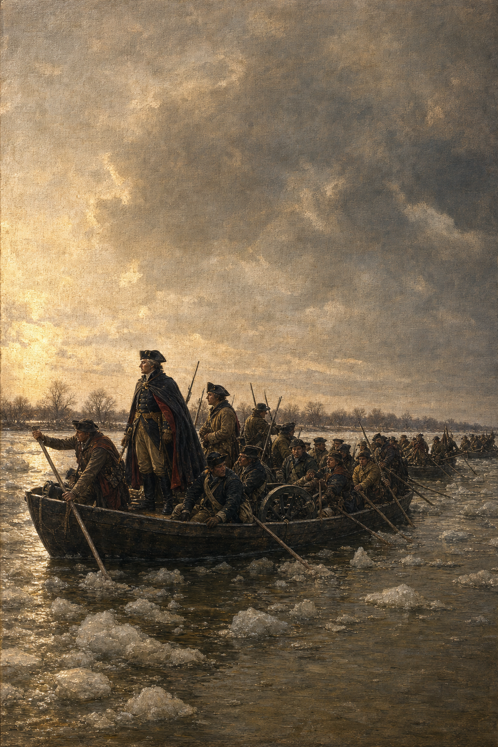 The Night Crossing, 1776 - detail of the artwork