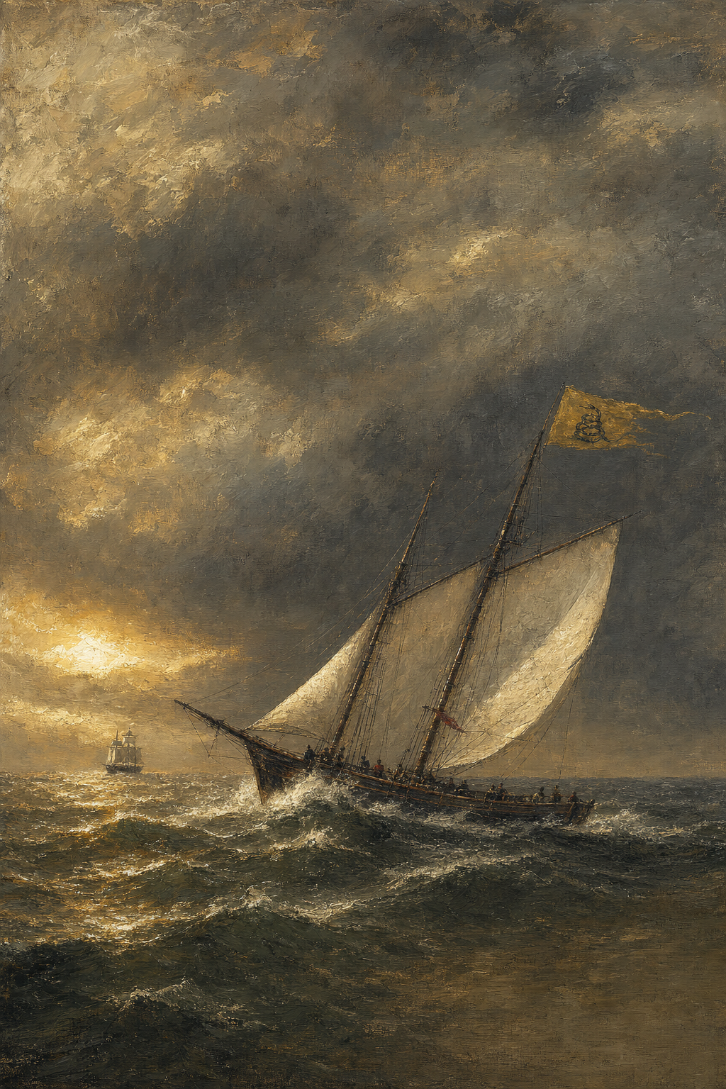 The Privateer Schooner - detail of the artwork