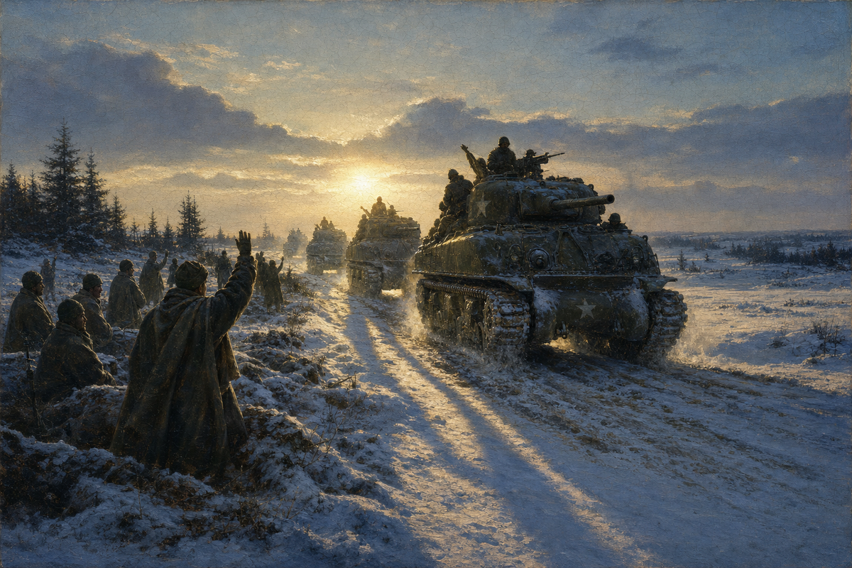 The Relief of Bastogne - detail of the artwork