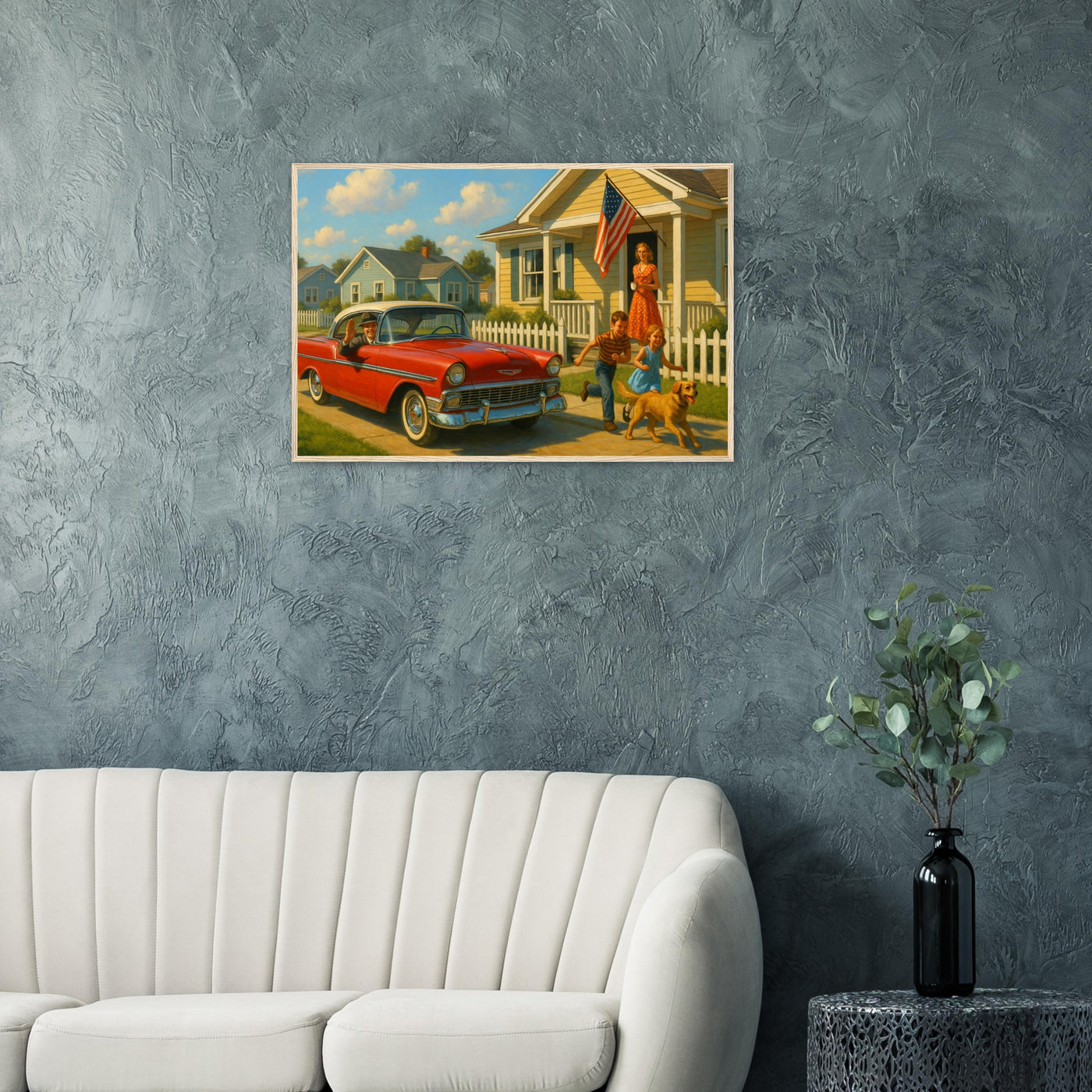 Wooden framed poster of The American Dream, ready to hang.