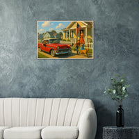 Wooden framed poster of The American Dream, ready to hang.
