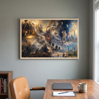 The American Epic framed print in a home office