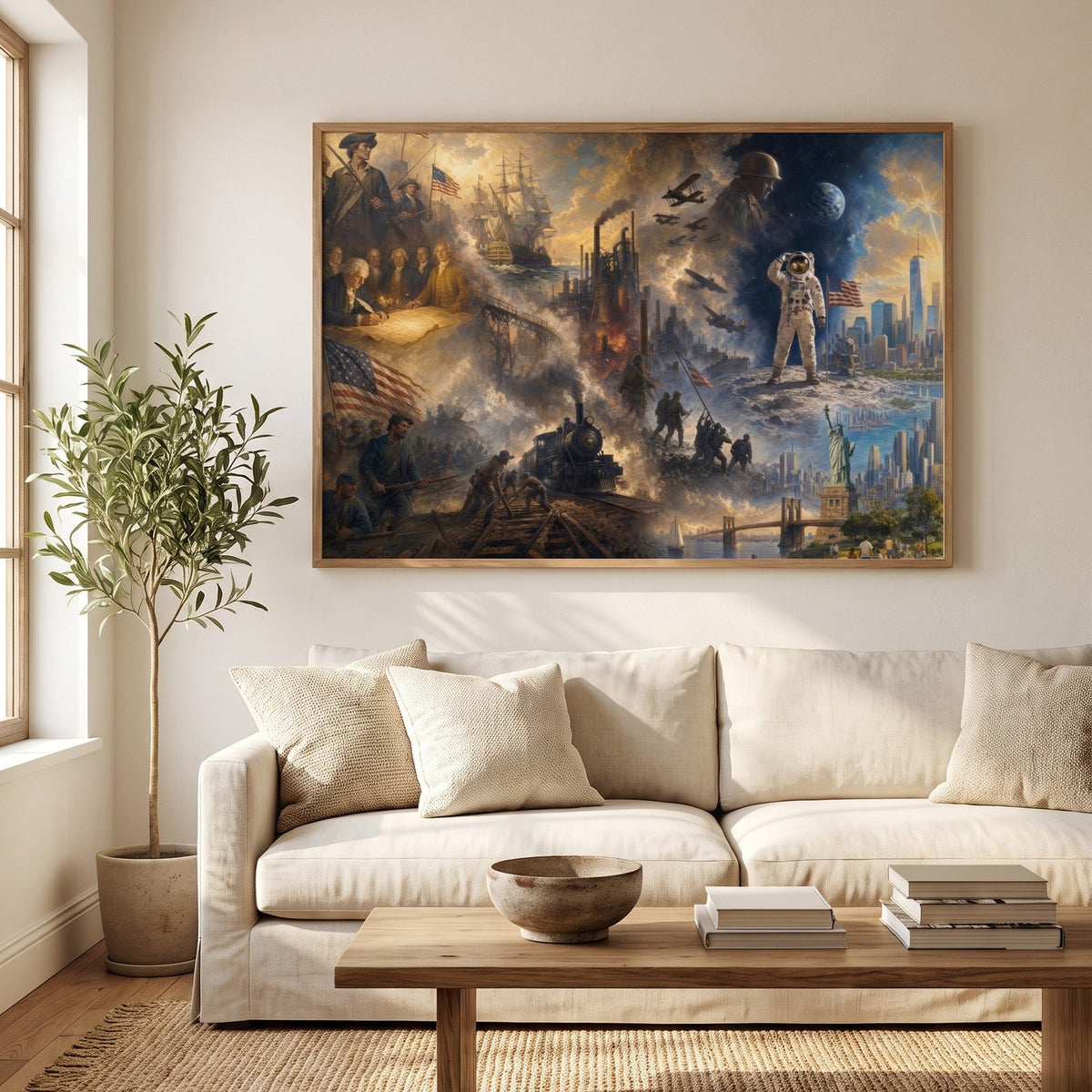 The American Epic framed print in a living room