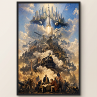 The Ascent of a Nation framed print shown in matte black frame, clean studio product photo