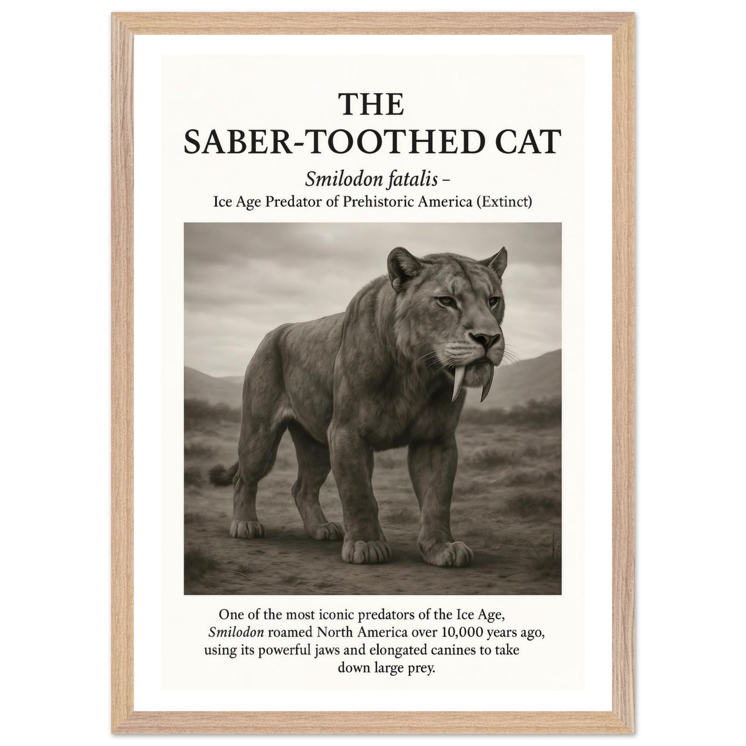 The Saber-toothed Cat – Canvas Art Print | Canvas of America