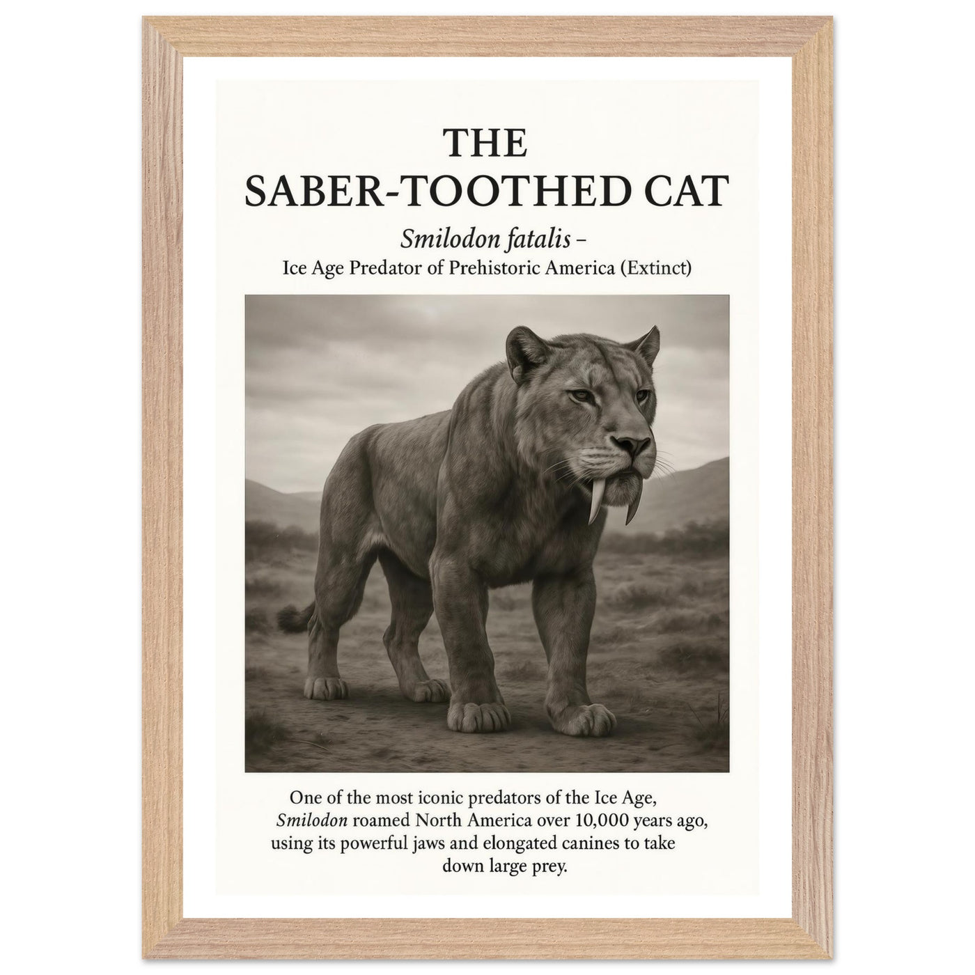 The Saber-toothed Cat – Canvas Art Print | Canvas of America
