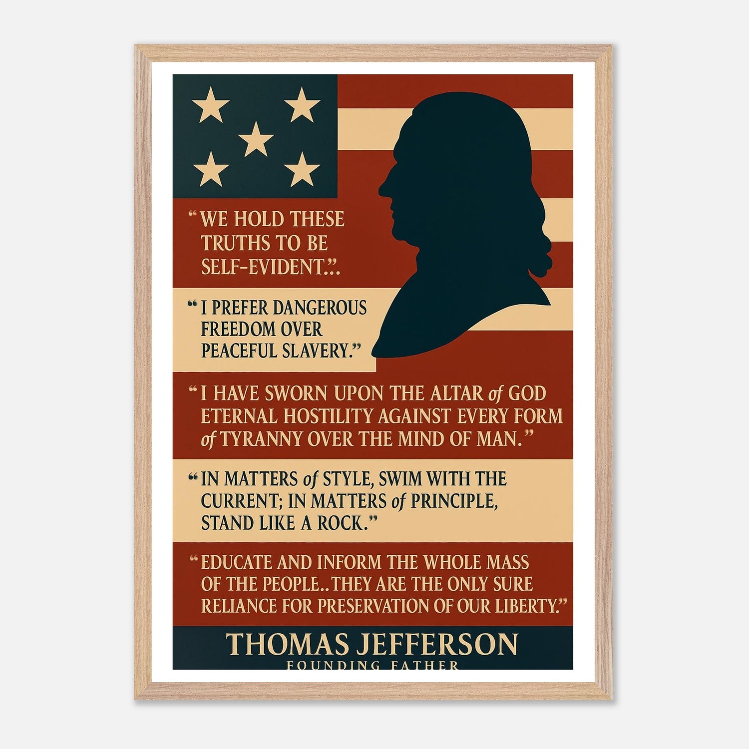 Thomas Jefferson - Iconic Quotes – Canvas Art Print | Canvas of America
