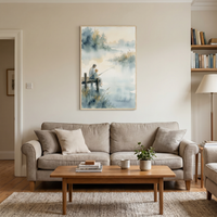 Tranquil Father & Son Fishing — premium American wall art | Canvas of America