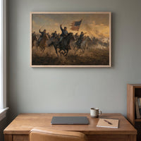 Union Cavalry Charge framed print in a home office