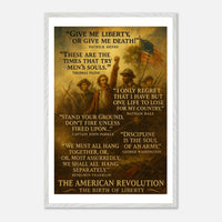 Framed print honoring the voices of the American Revolution, ready to hang.