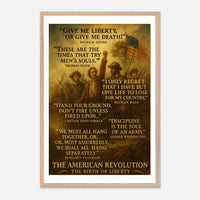 Framed print honoring the voices of the American Revolution, ready to hang.