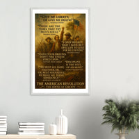 Framed print honoring the voices of the American Revolution, ready to hang.