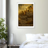 Framed print honoring the voices of the American Revolution, ready to hang.