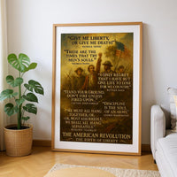 Framed print honoring the voices of the American Revolution, ready to hang.