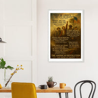 Framed print honoring the voices of the American Revolution, ready to hang.
