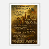 Framed print honoring the voices of the American Revolution, ready to hang.