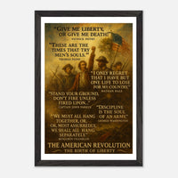 Framed print honoring the voices of the American Revolution, ready to hang.
