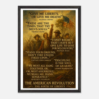Framed print honoring the voices of the American Revolution, ready to hang.