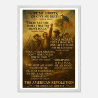 Framed print honoring the voices of the American Revolution, ready to hang.