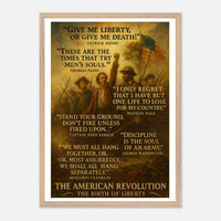 Framed print honoring the voices of the American Revolution, ready to hang.