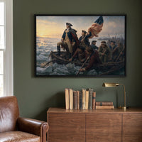 Washington Crossing the Delaware framed print in a den
